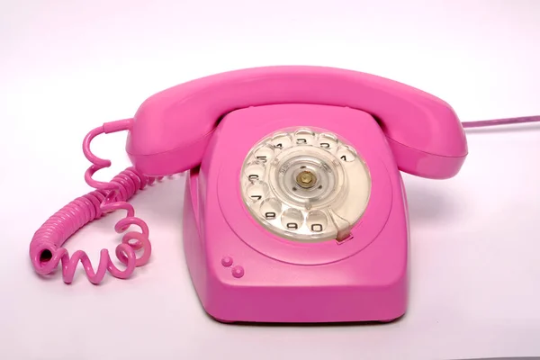 Teléfono Fijo Rosa Número Teléfono Fijo — Foto de Stock