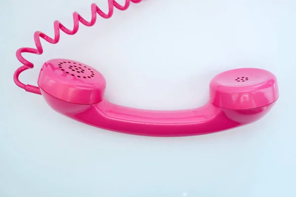 Pink Telephone White Background — Stock Photo, Image
