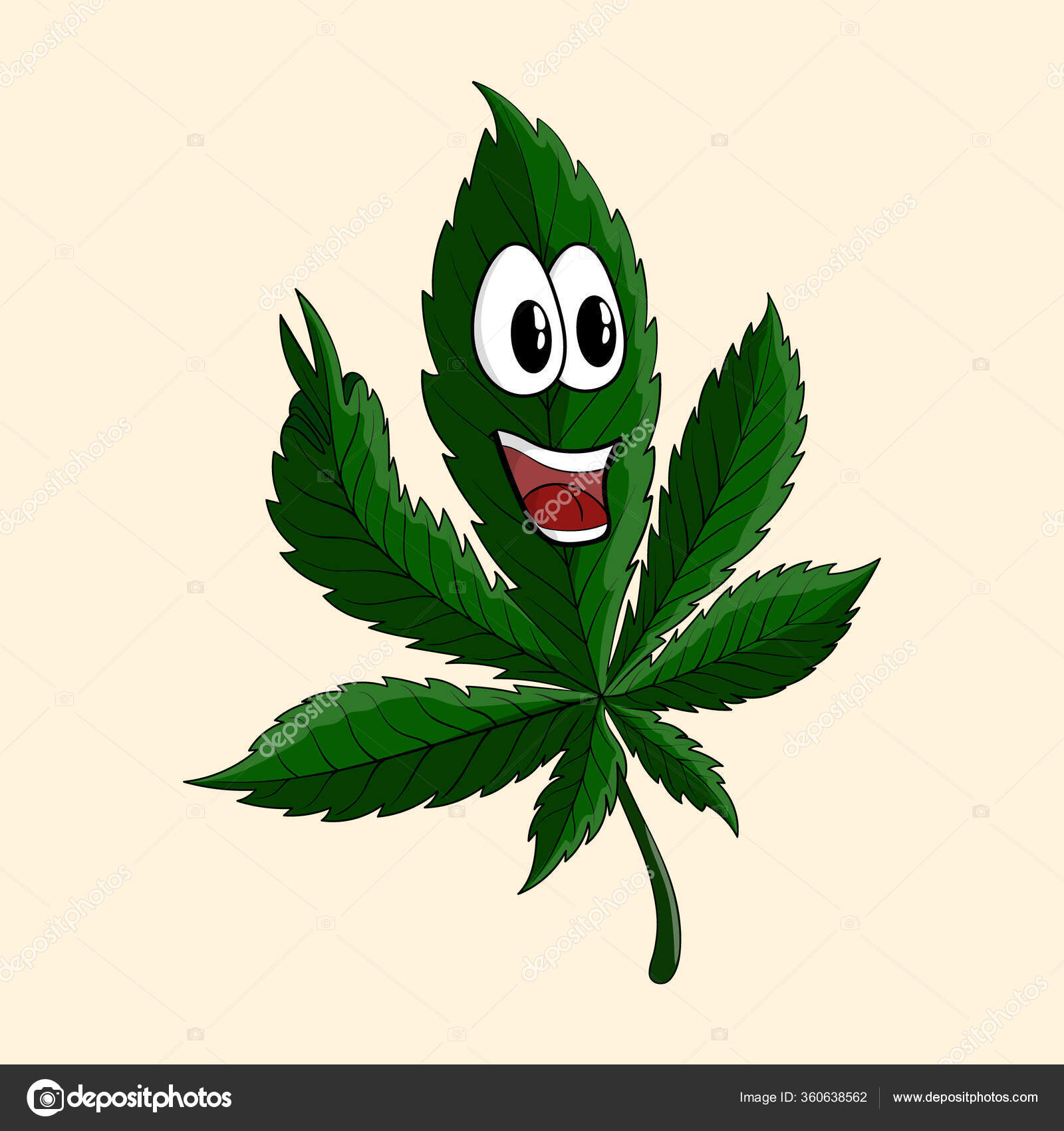 Happy Cartoon Cannabis Character Showing Peace Logos Icons Stickers Prints  Stock Vector Image by ©YuriiVlaskov #360638562