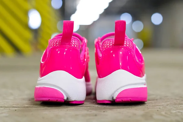 Pink Nike Air Presto Běžecké Boty Tenisky Trenéři Zblízka Pohled — Stock fotografie