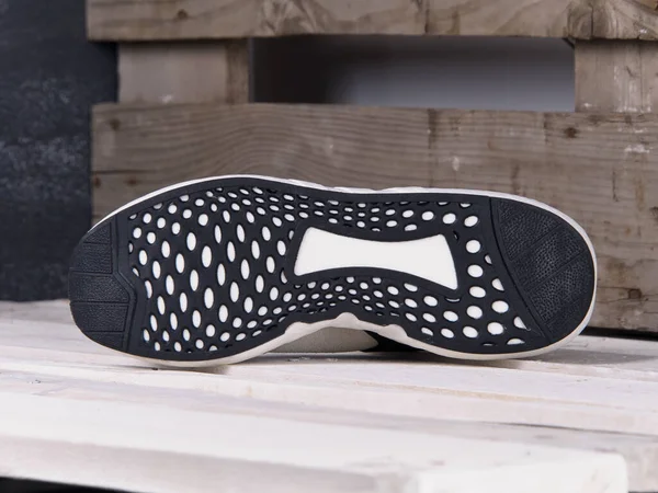 Overkill Adidas Eqt Támogatás Futó Cipők Futócipők Edzők Közelről Fából — Stock Fotó