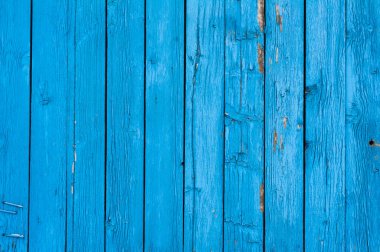 Mavi, eski, dikey ahşap tahta getir. Soyut klasik ahşap arkaplan dokusu veya afişi.