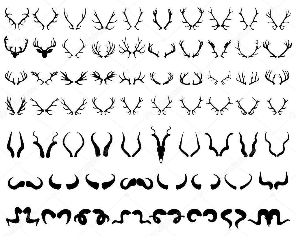 silhouettes of horns