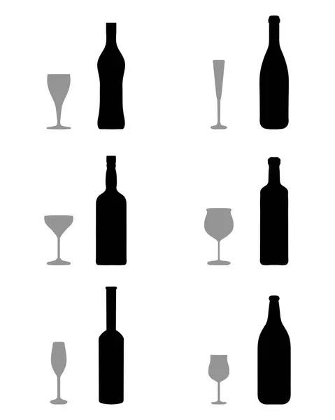 Verres et bouteilles — Image vectorielle