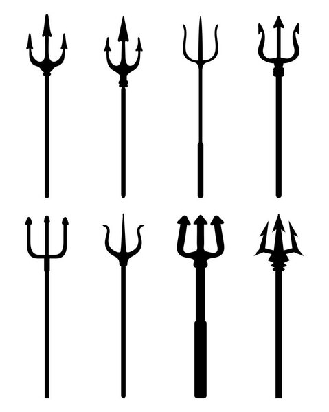  silhouettes of trident