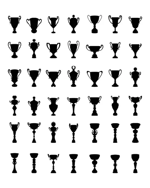 Silhouetten van trofee cup — Stockvector