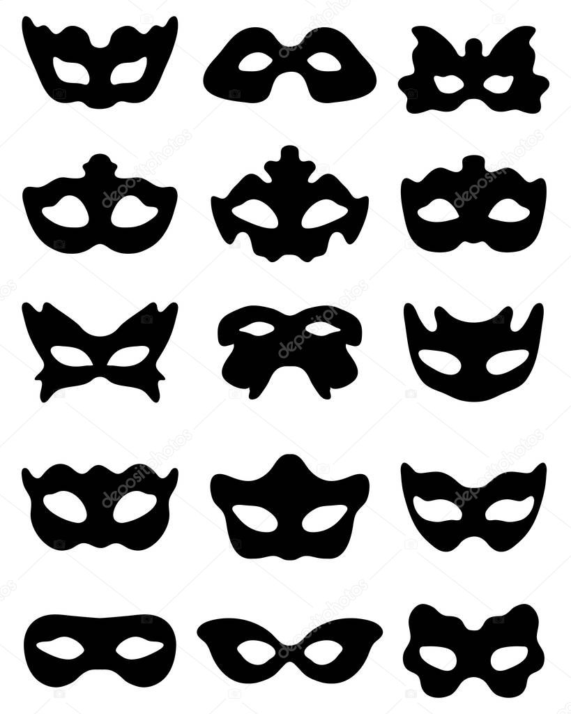 silhouette of festive masks i