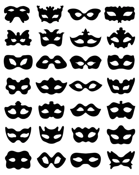 Silhouet van feestelijke maskers — Stockvector
