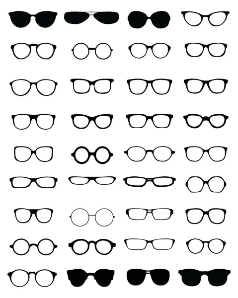 Silhuetas de óculos — Vetor de Stock