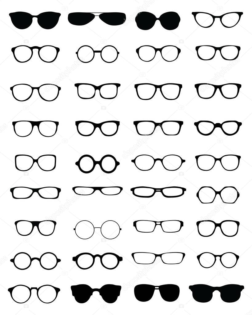 silhouettes of eyeglasses