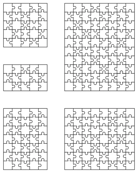 Пять белых головоломок — стоковый вектор