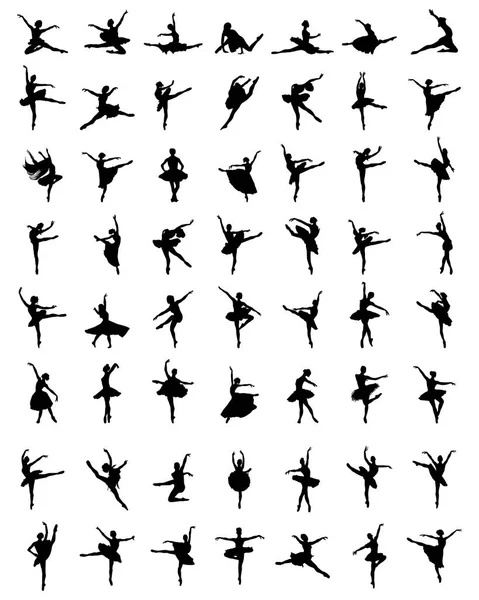 Silhouettes of ballerinas — Stock Vector