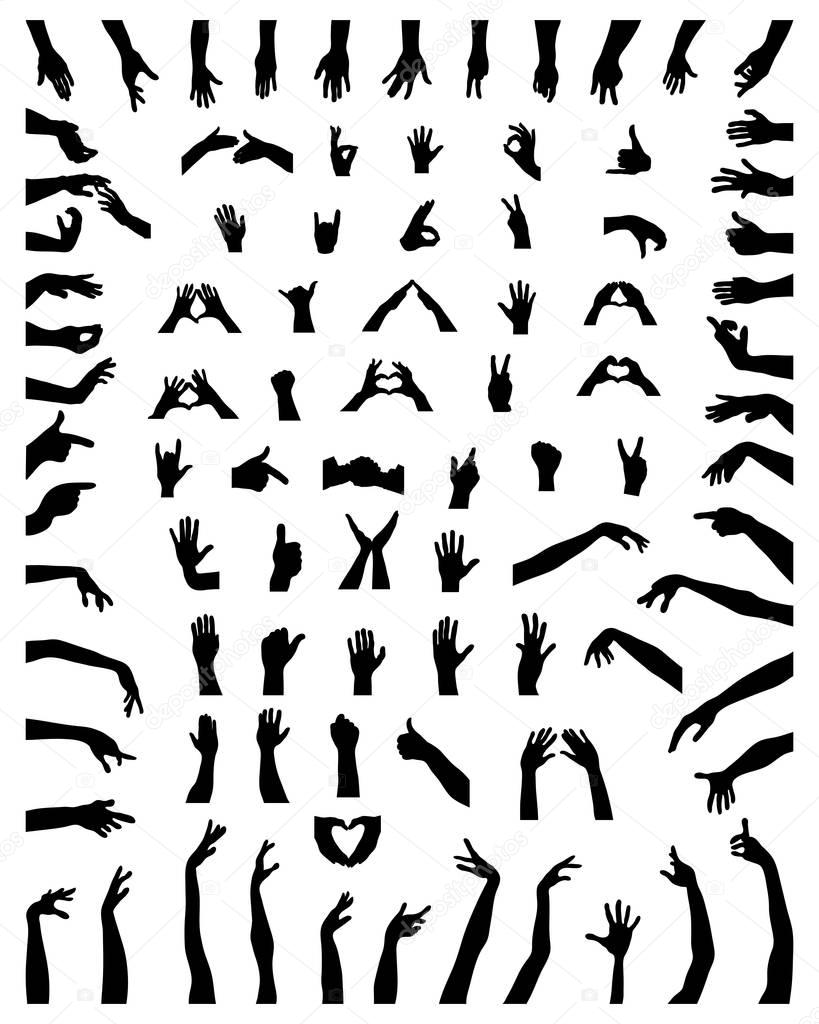 silhouettes of hands 