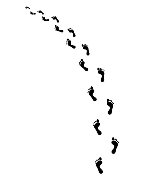 Spoor van blote voetstappen — Stockvector