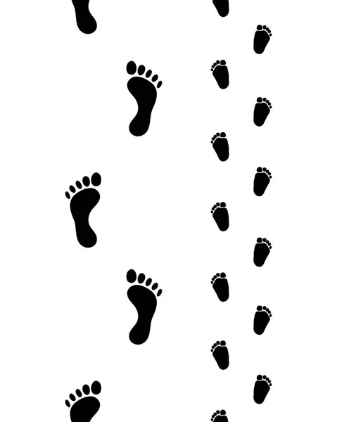 Y los pies desnudos del bebé — Vector de stock