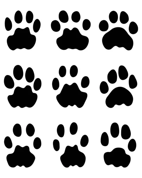 Black footprints of leopard — Stock Vector