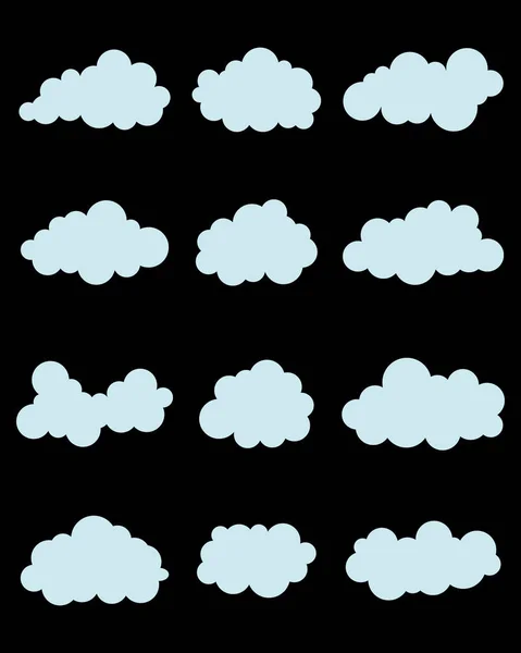 Verschillende blauwe wolken — Stockvector