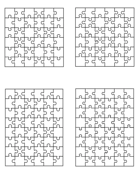 4 つの異なる白のパズル — ストックベクタ