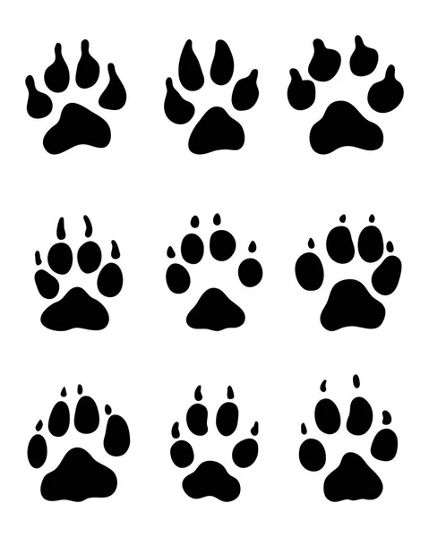 Print of paw of dogs — Stock Vector