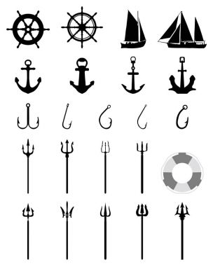 Deniz simgeler izole
