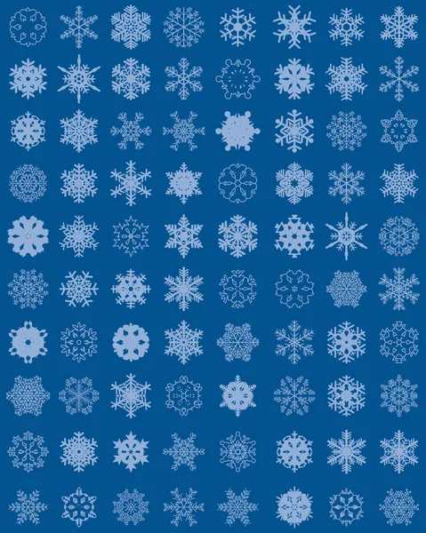 Conjunto de diferentes copos de nieve — Vector de stock