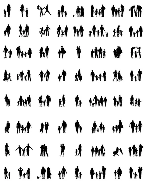 Families in walking — Stock Vector