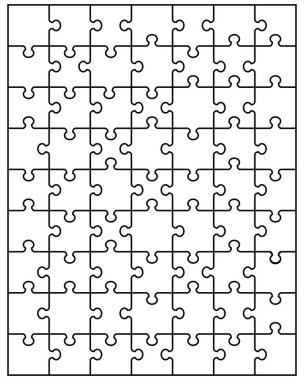 Beyaz bulmaca ayrı bölümlerini gösteren resim