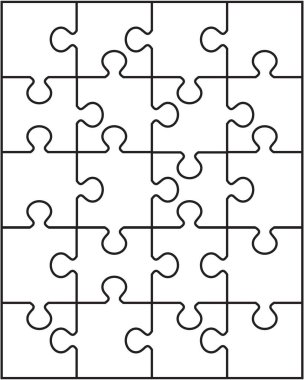 Beyaz bulmaca ayrı bölümlerini gösteren resim