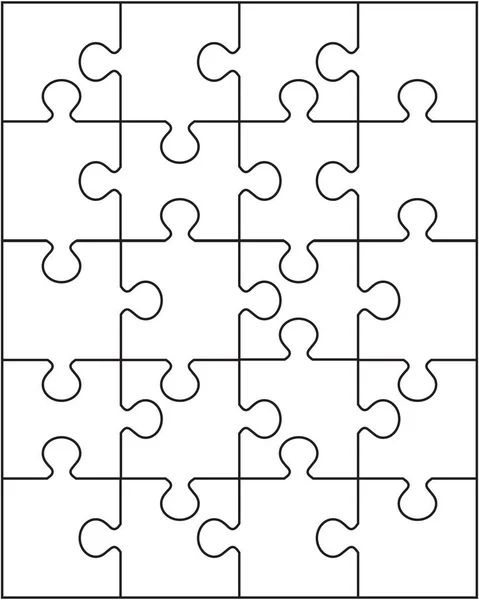 Illustratie Van Afzonderlijke Delen Van Witte Puzzel — Stockvector