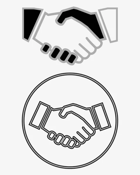 Business Handshake Solid Icon Contract Agreement Vector Graphics — Stock Vector