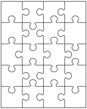 Beyaz bulmaca ayrı bölümlerini gösteren resim