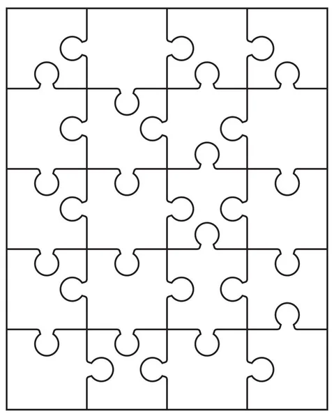 Illustrazione Parti Separate Del Puzzle Bianco — Vettoriale Stock