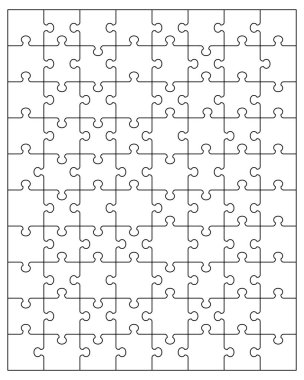 Beyaz bulmaca ayrı bölümlerini gösteren resim