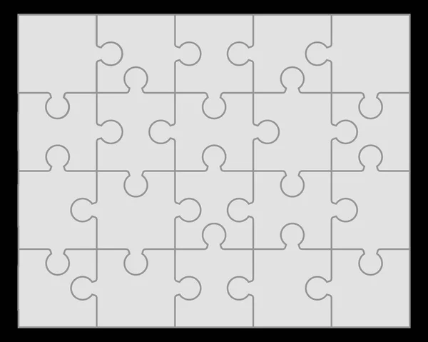 Illustrazione Parti Separate Puzzle Grigio — Vettoriale Stock