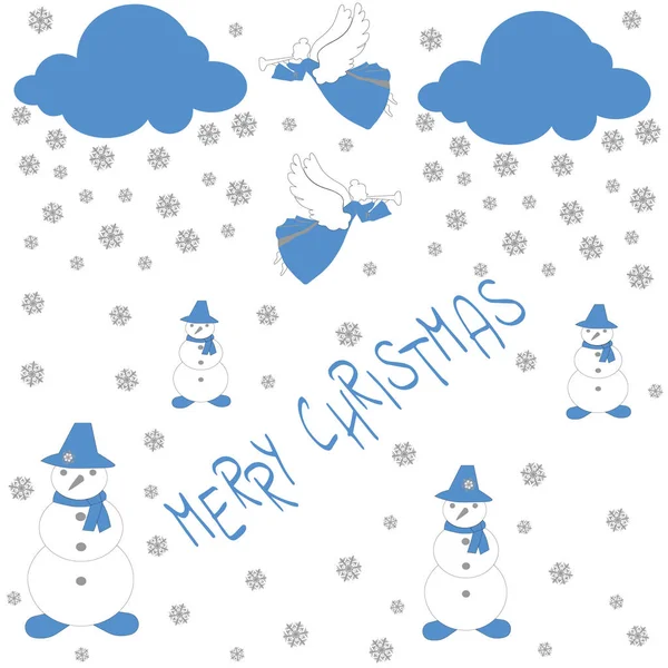 Joyeux Noël Carte Voeux Salutations Vintage Dessin Vectoriel Bonne Chance — Image vectorielle