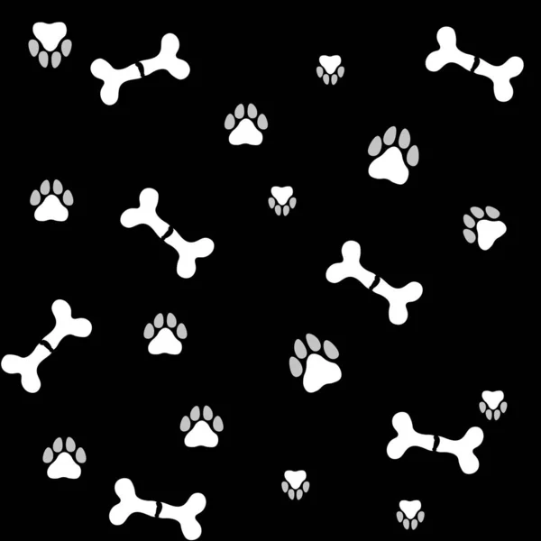 Impronte Animale Domestico Modello Sfondo Vettoriale Poster Con Simbolo Isolato — Vettoriale Stock