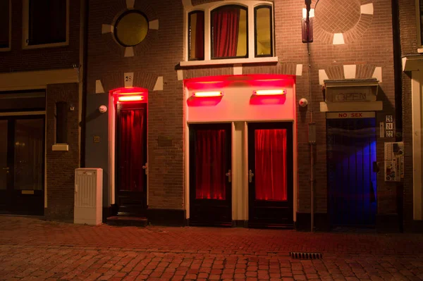 Windows in the red light district — Stock Photo, Image