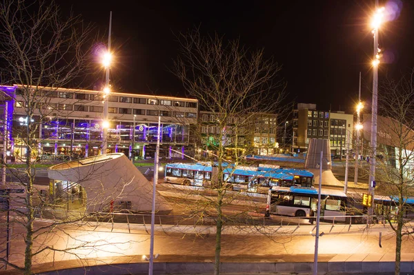 Station central Arnhem at night — Stock Photo, Image