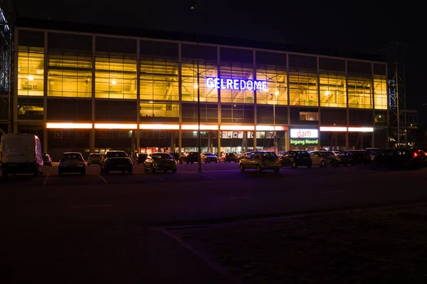 Arnhem Netherlands March 2020 Front Gelredome Night Gelredome Football Stadium — Stock Photo, Image
