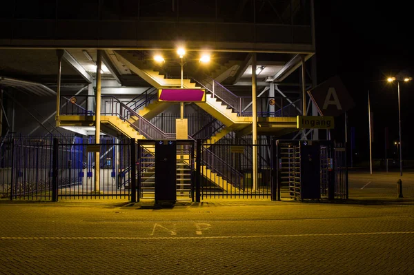 Είσοδος Εξέδρα Μεγάλου Σταδίου Νύχτα Gelredome Στο Arnhem — Φωτογραφία Αρχείου