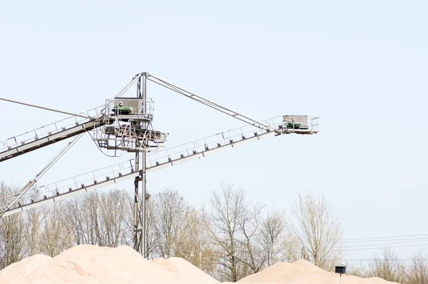 Conveyor belt of a sand extraction installation In Nijmegen, Netherlands