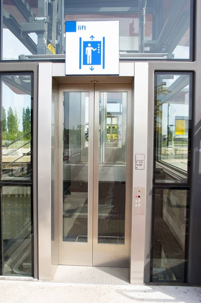Silver Colored Elevator Station Elst Netherlands Royalty Free Stock Photos