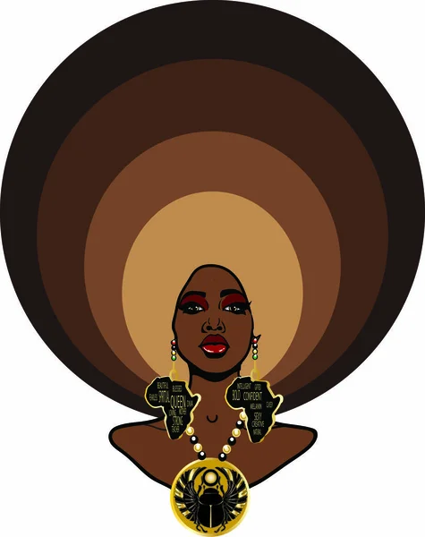 Uma Bela Mulher Negra Com Grande Penteado Abstrato Afro Grandes Fotos De Bancos De Imagens