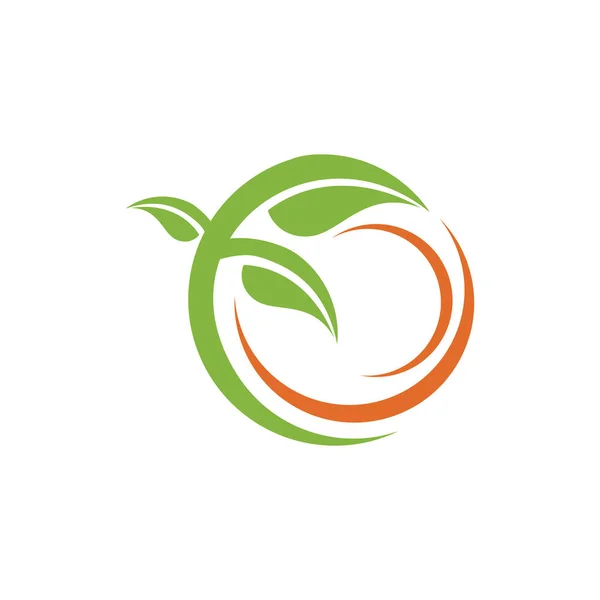 Verde hoja ecología naturaleza elemento vector icono — Vector de stock