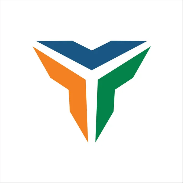 Triangle logo abstrait couleur pleine — Image vectorielle