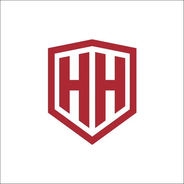 Initial letters HH shield shape modern logo vector template — Stock Vector