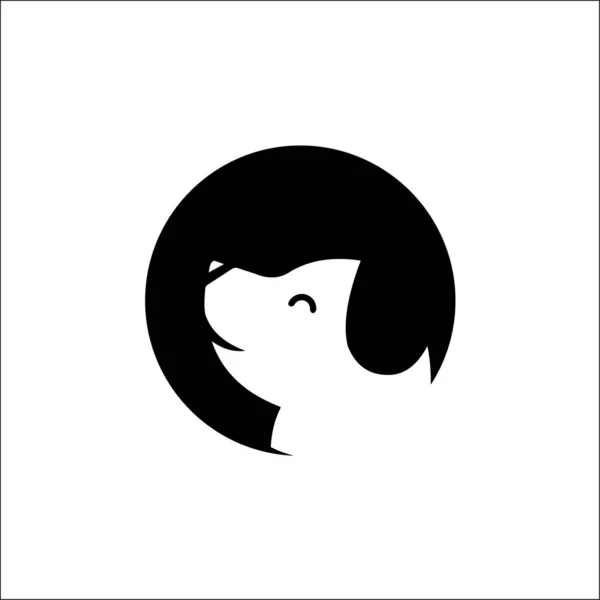 Stylized dog head icon vector logo — 스톡 벡터