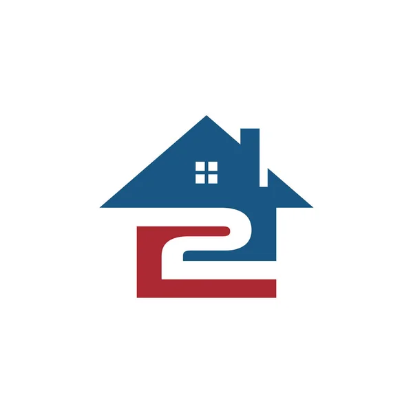 Home con 2 logo icona vettoriale — Vettoriale Stock