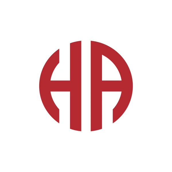 Vettore iniziale del logo HA arrotondato — Vettoriale Stock