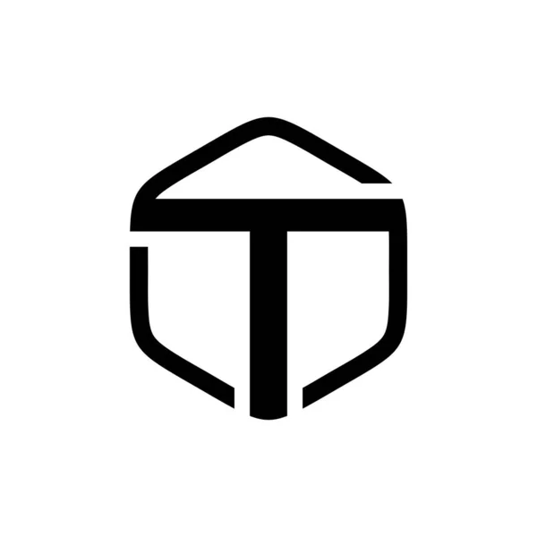 Initiële T zeshoek logo vector — Stockvector